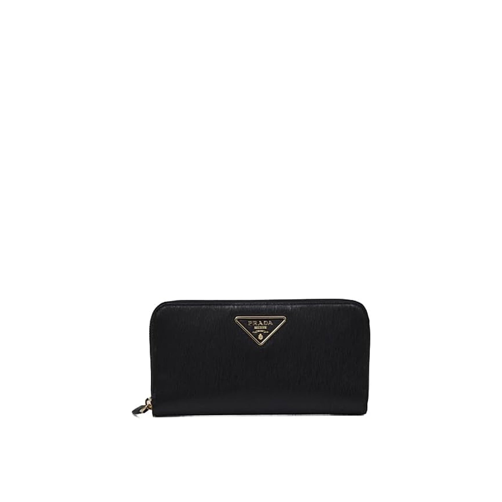 Prada - Portefeuille Leather Logo - Femme - Black
