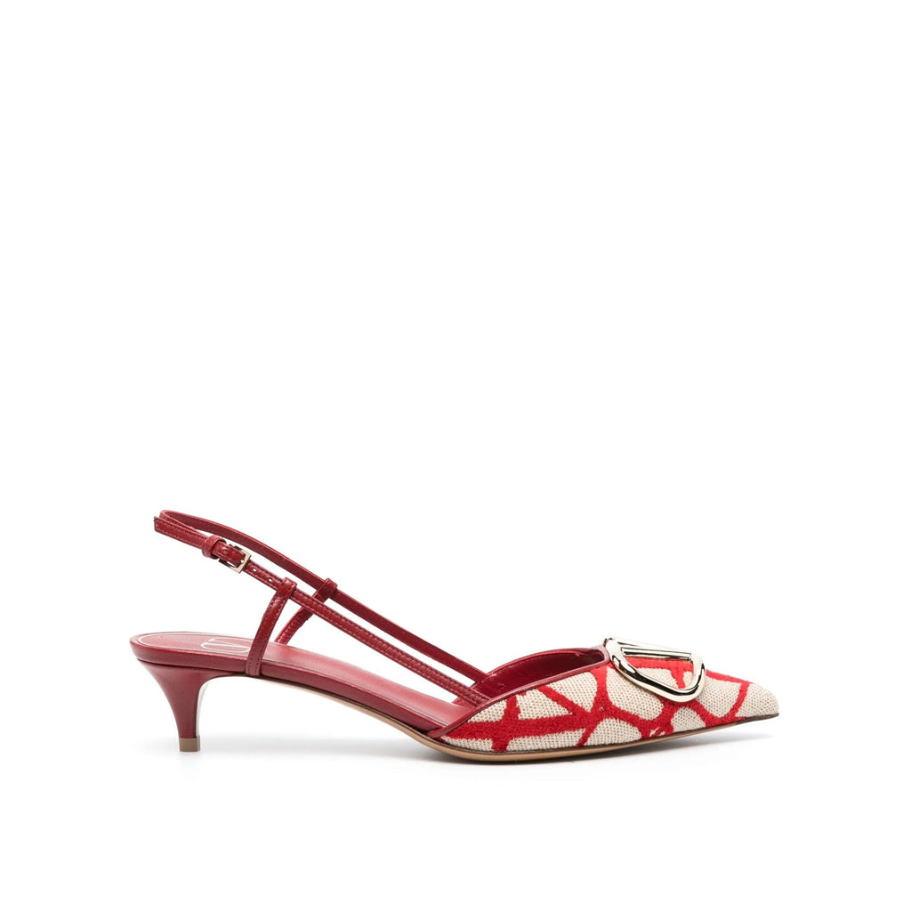 Escarpins Valentino Garavani Toile Iconographe - Red - Femme
