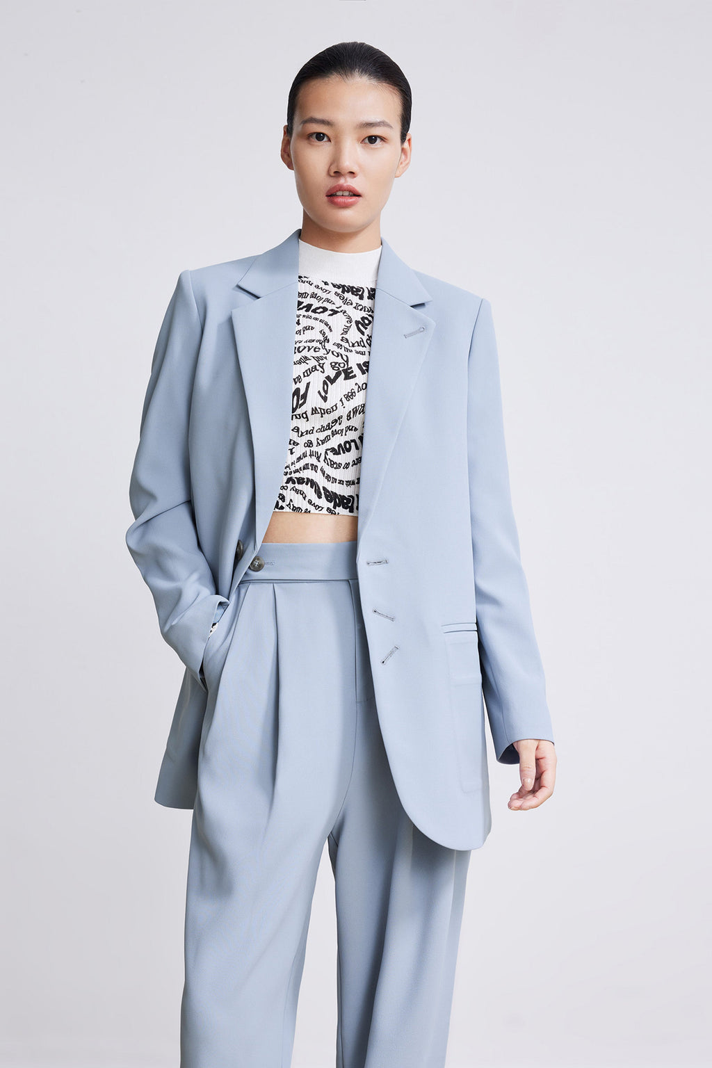 Lily - Blazer - Bleu Ciel Violacé