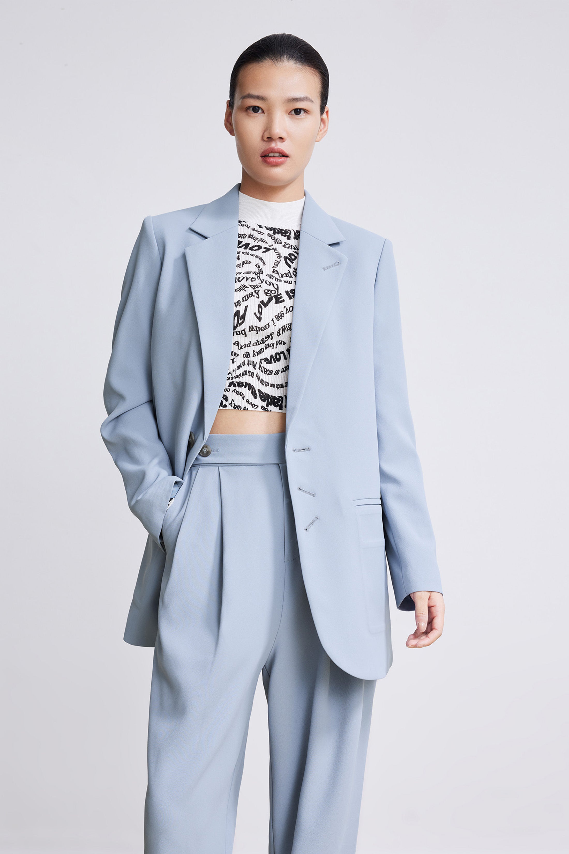 Lily - Blazer - Bleu Ciel Violacé