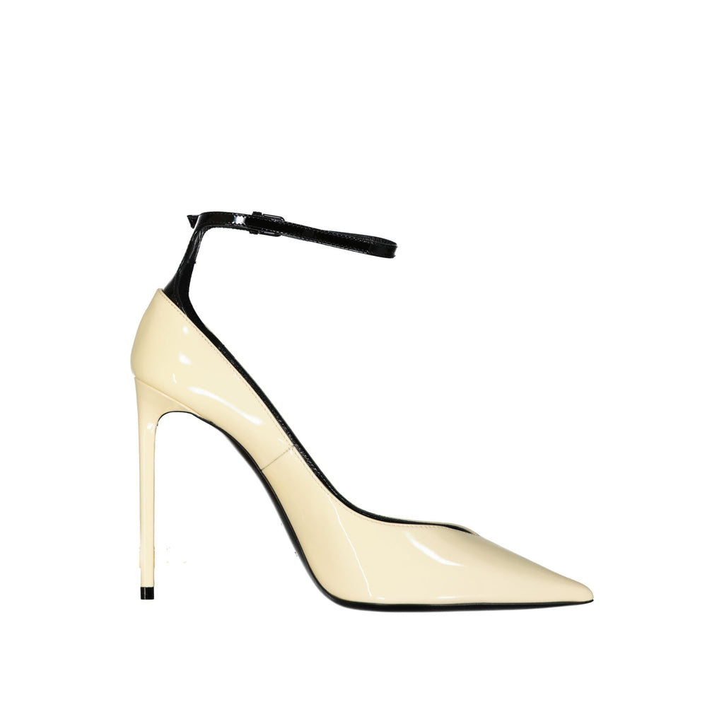 Escarpins Saint Laurent Zoe Leather - White - Femme