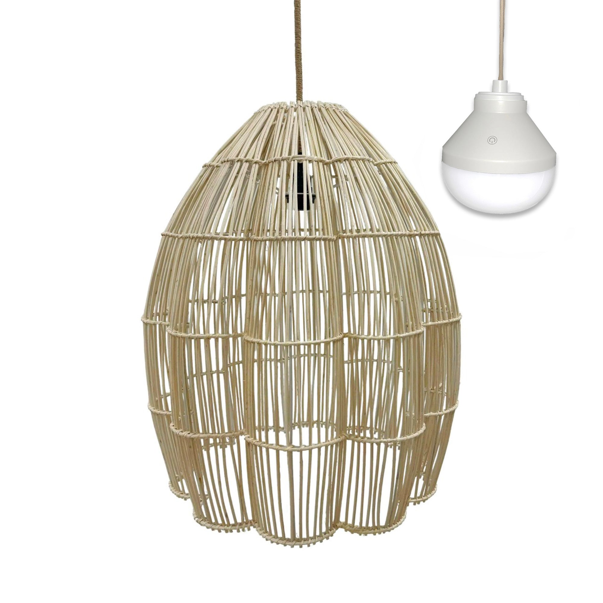 Avila - Suspension Sans Fil - Rotin - Beige
