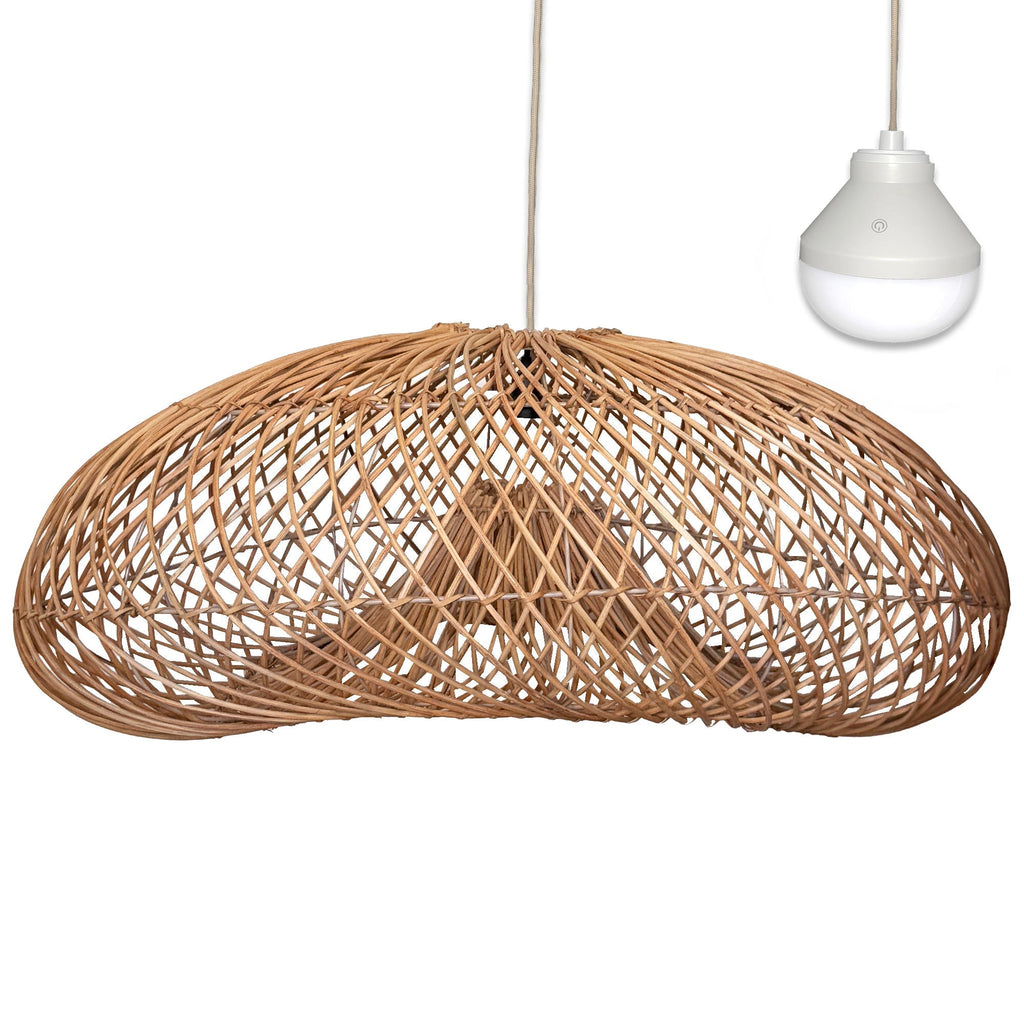 Sevia - Suspension Sans Fil - Rotin - Beige