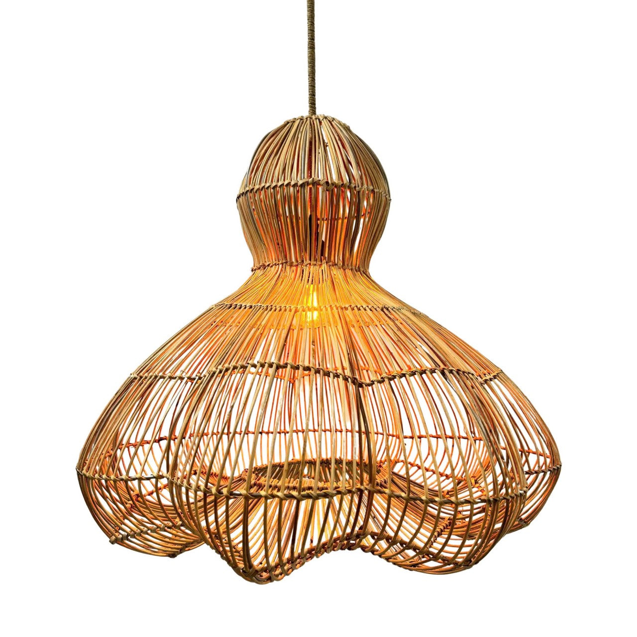 Ronda - Suspension Solaire - Rotin - Beige