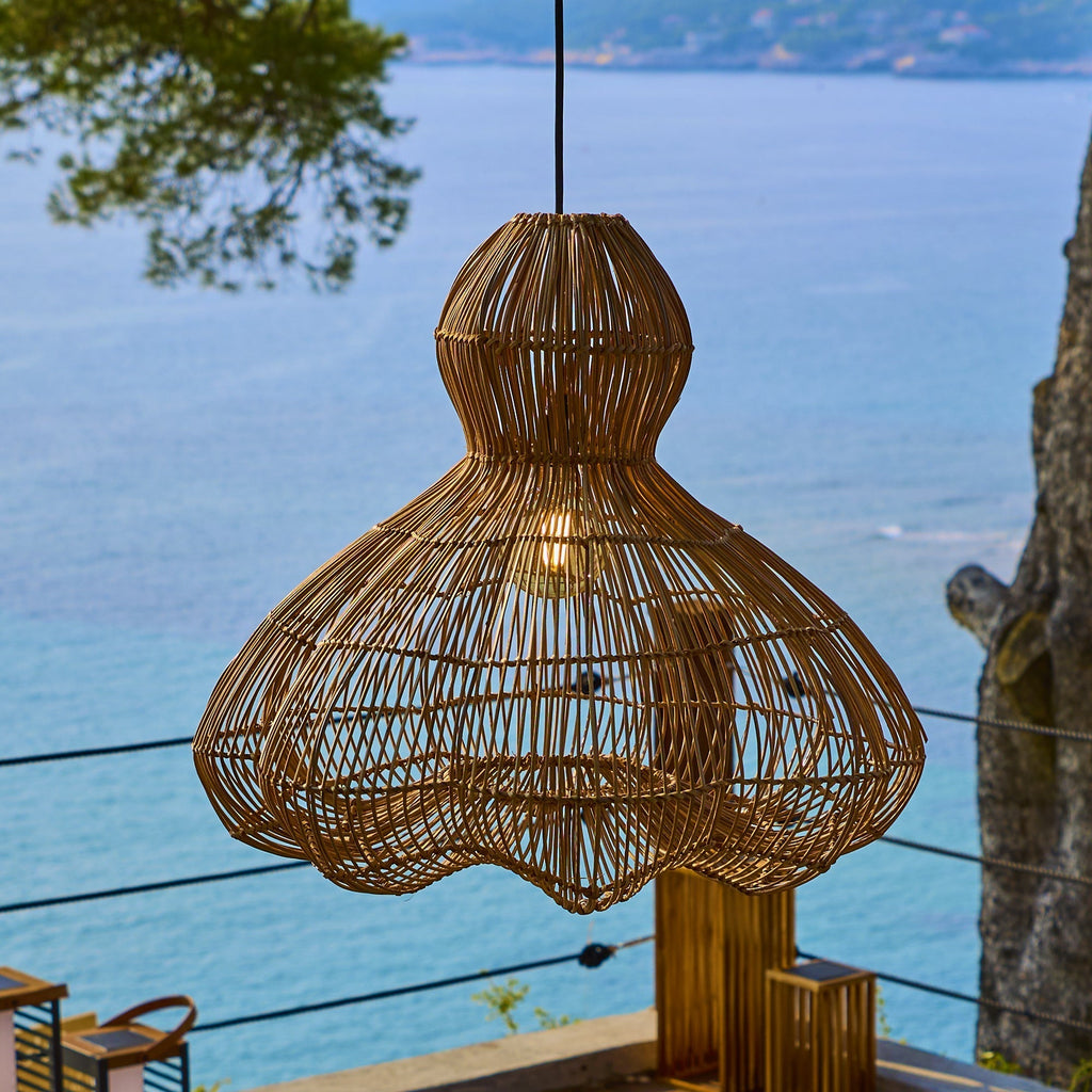 Ronda - Suspension Solaire - Rotin - Beige