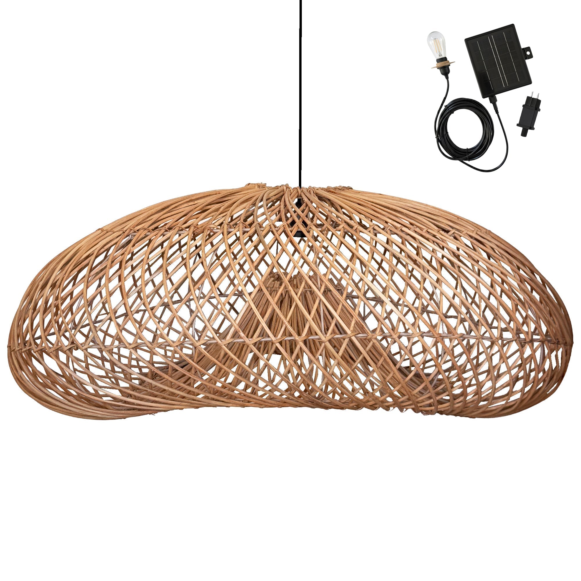 Sevia - Suspension Solaire - Rotin - Beige