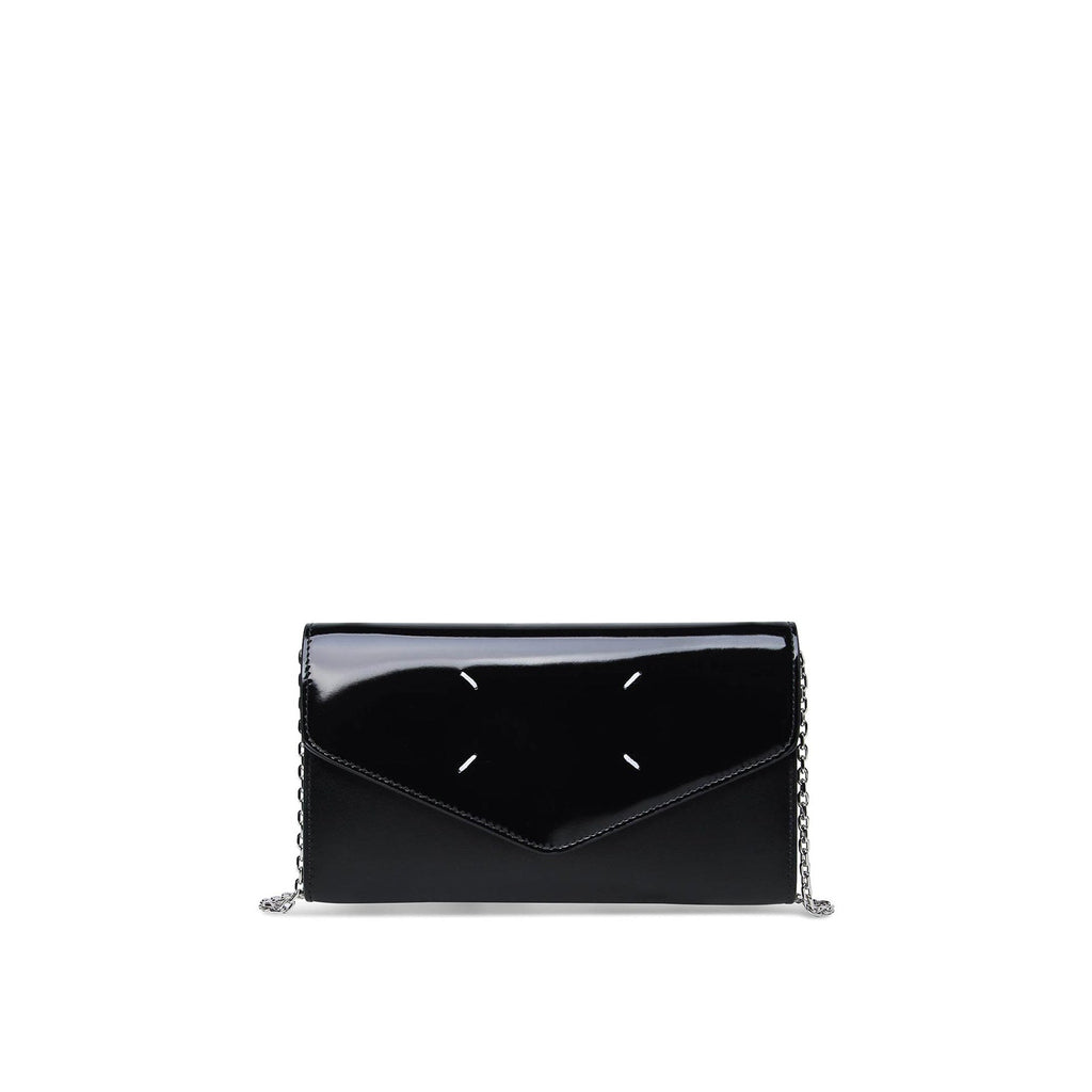 Maison Margiela - Portefeuille Four Stiches Leather Chain - Femme - Black