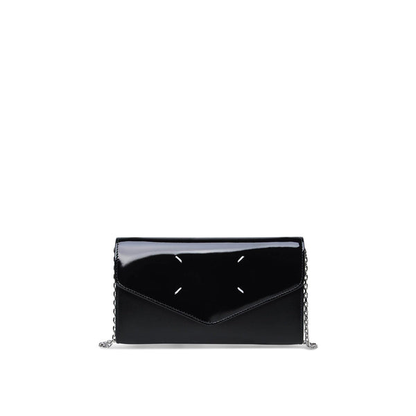 Maison Margiela - Portefeuille Four Stiches Leather Chain - Femme - Black