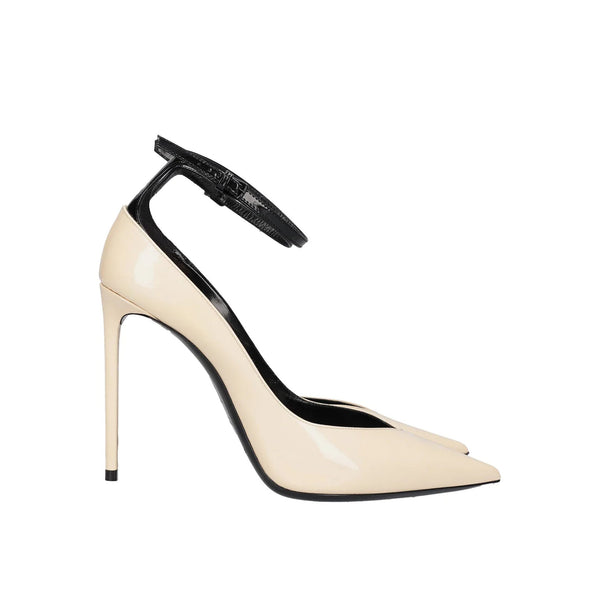 Escarpins Saint Laurent Zoe Leather - White - Femme
