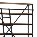 achat bibliotheque 160 cm bois et metal avec echelle 4 tiroirs