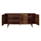 achat buffet long tiroirs et portes bois