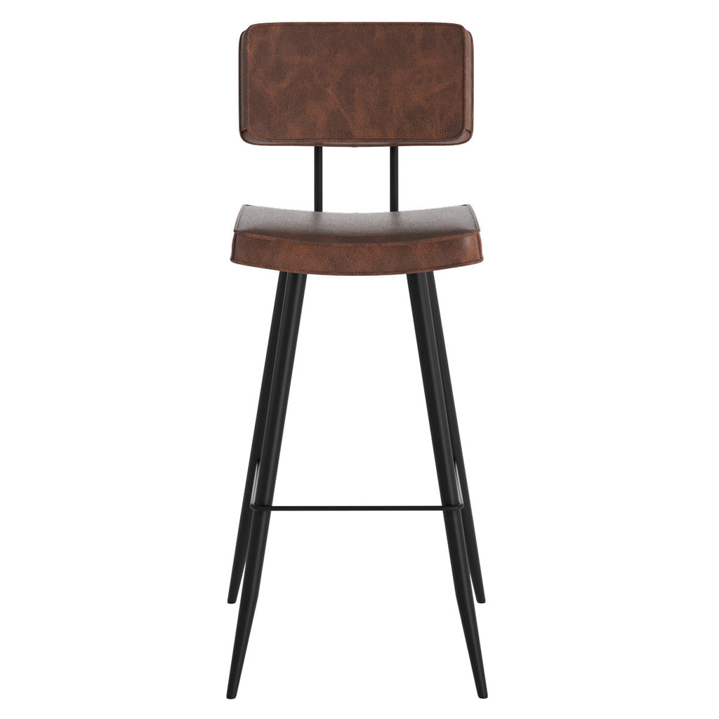 achat chaise bar rembouree marron en cuir synthetique lot de 2