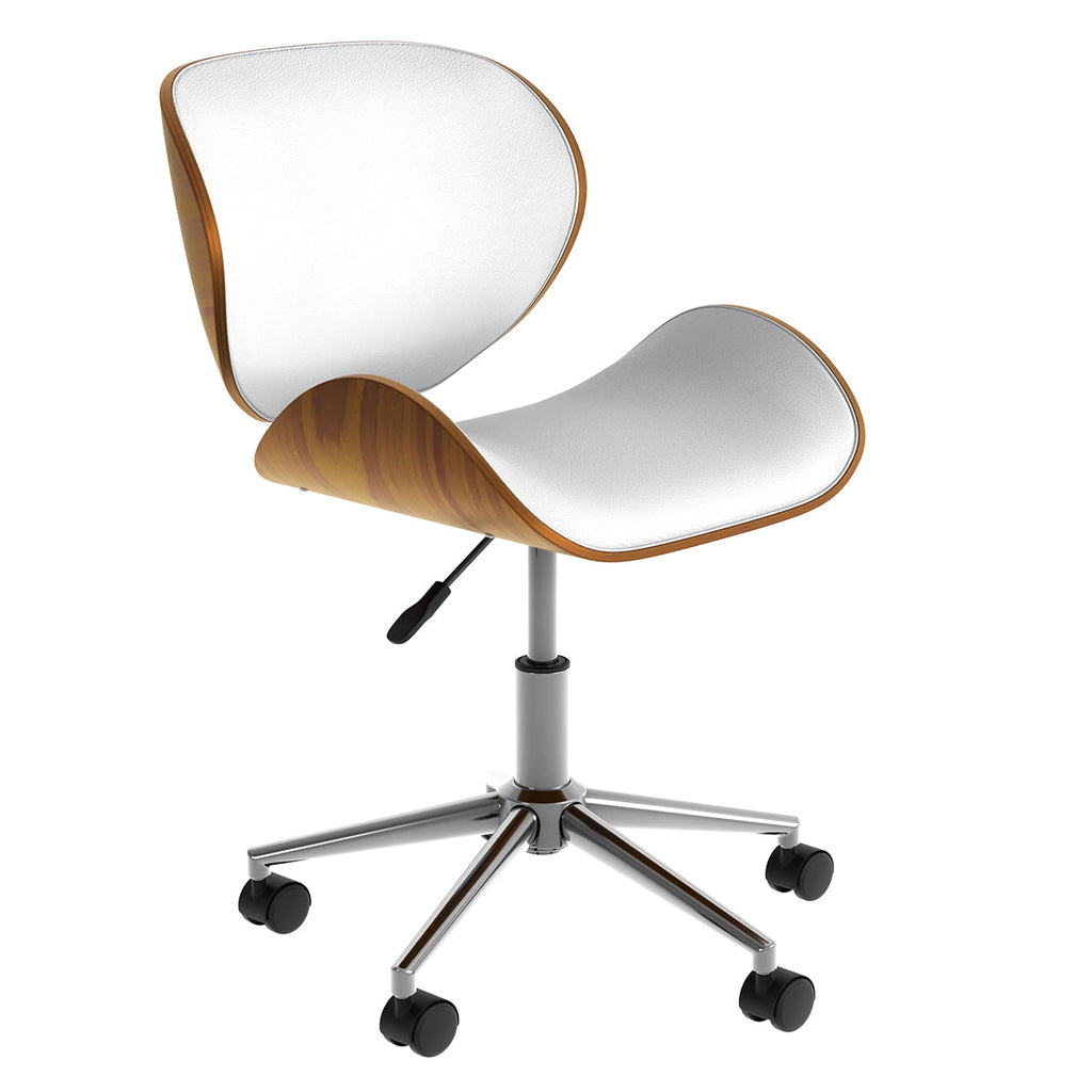 achat chaise bureau blanche pivotante et rembouree en pu avec hauteur d assise reglable