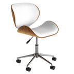 achat chaise bureau blanche pivotante et rembouree en pu avec hauteur d assise reglable