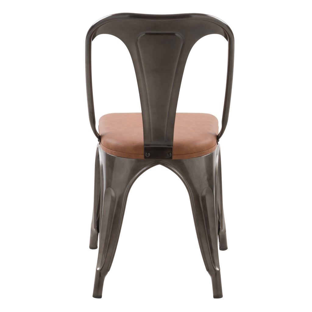 achat chaise chrome et marron indus
