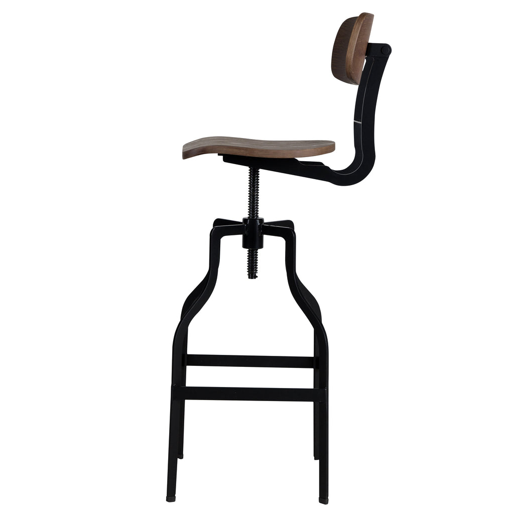 achat chaise de bar avec dossier bois fonce