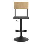 achat chaise de bar bois clair noir reglable 60 80 cm lot de 2