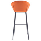 achat chaise de bar confortable avec dossier orange