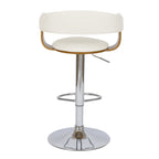 achat chaise de bar dossier bois et cuir synthetique