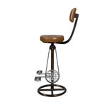 achat chaise de bar en cuir marron