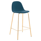 achat chaise de bar en cuir synthetique bleu