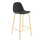 achat chaise de bar en velours noir et pieds metal dores lot de 2