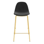 achat chaise de bar en velours noir et pieds metal dores lot de deux