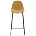 achat chaise de bar mi hauteur en velours jaune et pieds en metal noir lot de deux