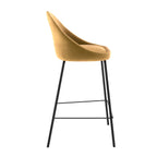 achat chaise de bar mi hauteur velours jaune lot de deux_1