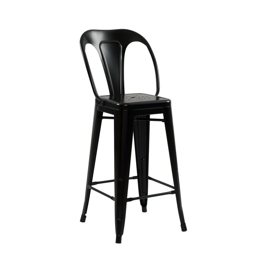 achat chaise de bar noire en metal