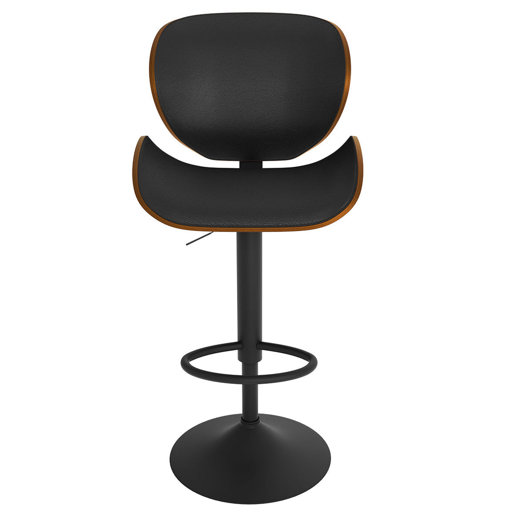 achat chaise de bar noire rembouree et pivotante en pu hauteur reglable