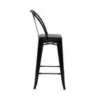 achat chaise de bar noires bistrot metal
