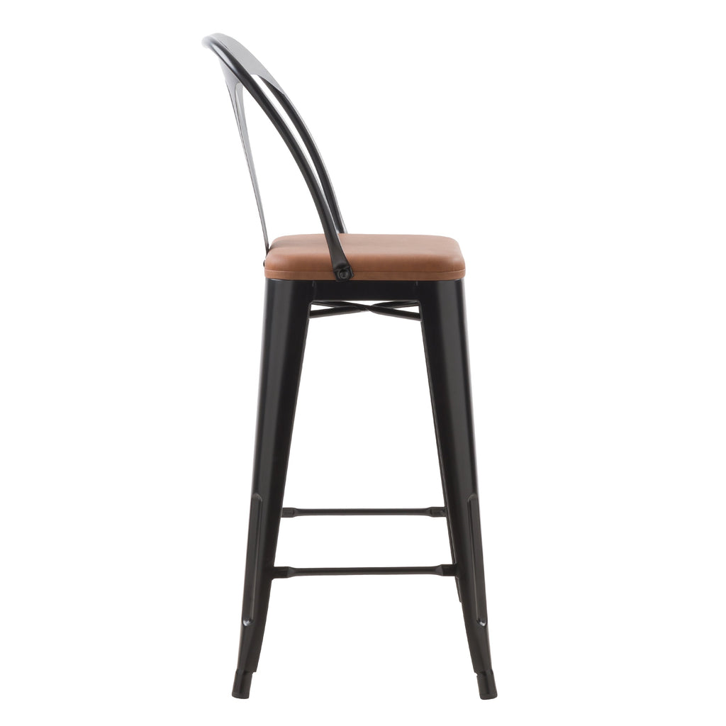 achat chaise de bar noires lot de 2 indus