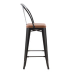 achat chaise de bar noires lot de 2 indus