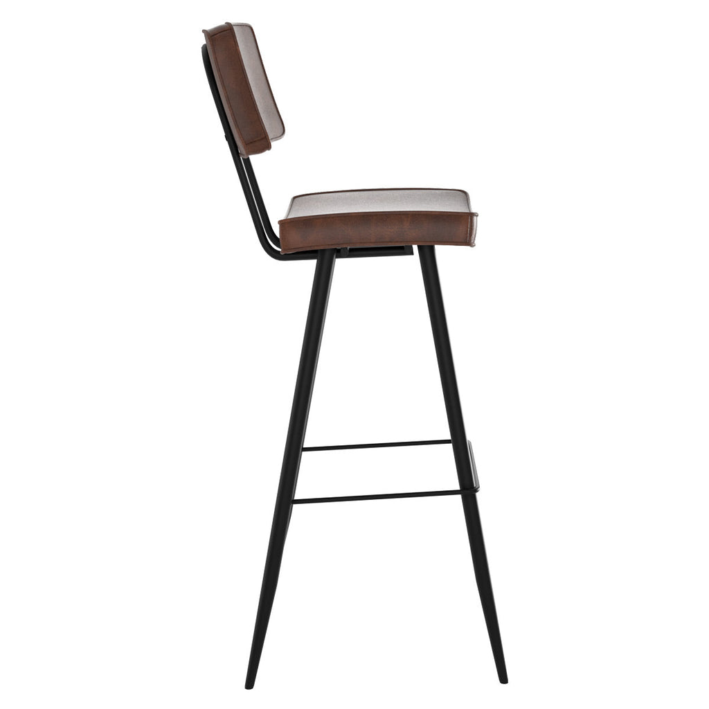 achat chaise de bar rembouree marron en cuir synthetique lot de 2