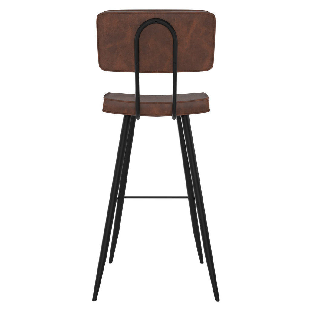 achat chaise de bar rembouree marron en cuir synthetique lot de deux