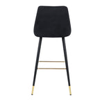 achat chaise de bar velours et metal noir