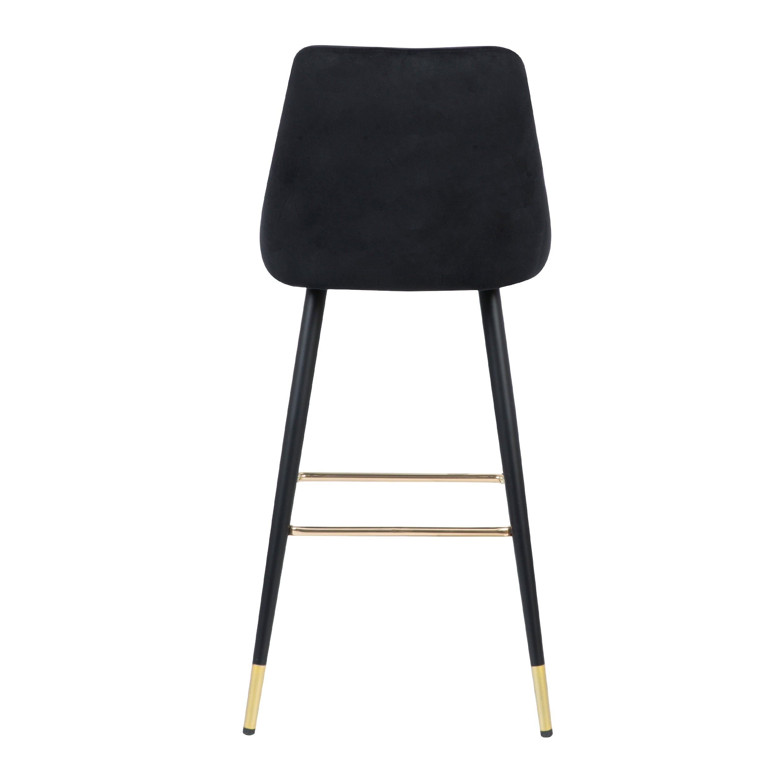 achat chaise de bar velours et metal noir