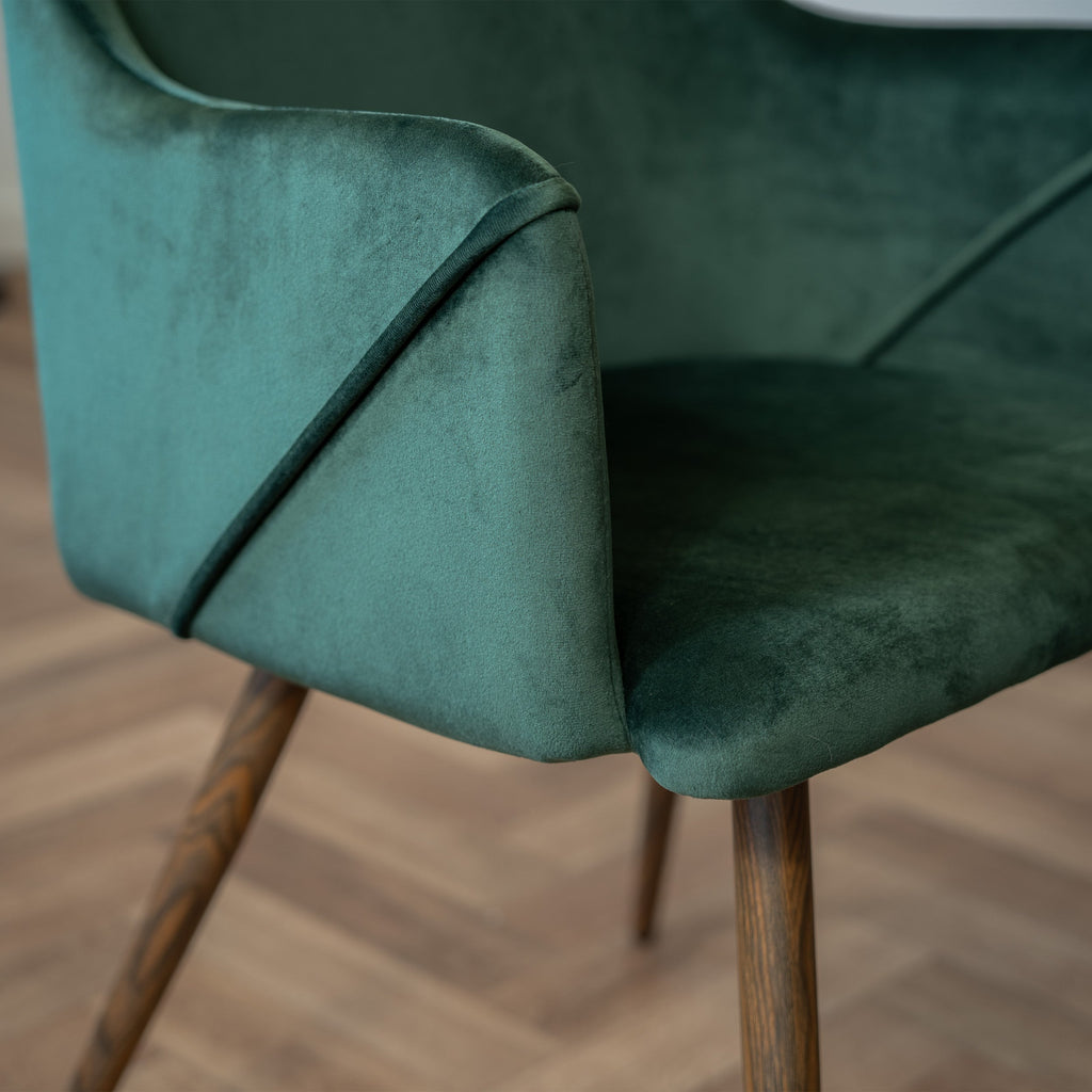 achat chaise en velours vert fonce vintage design couture