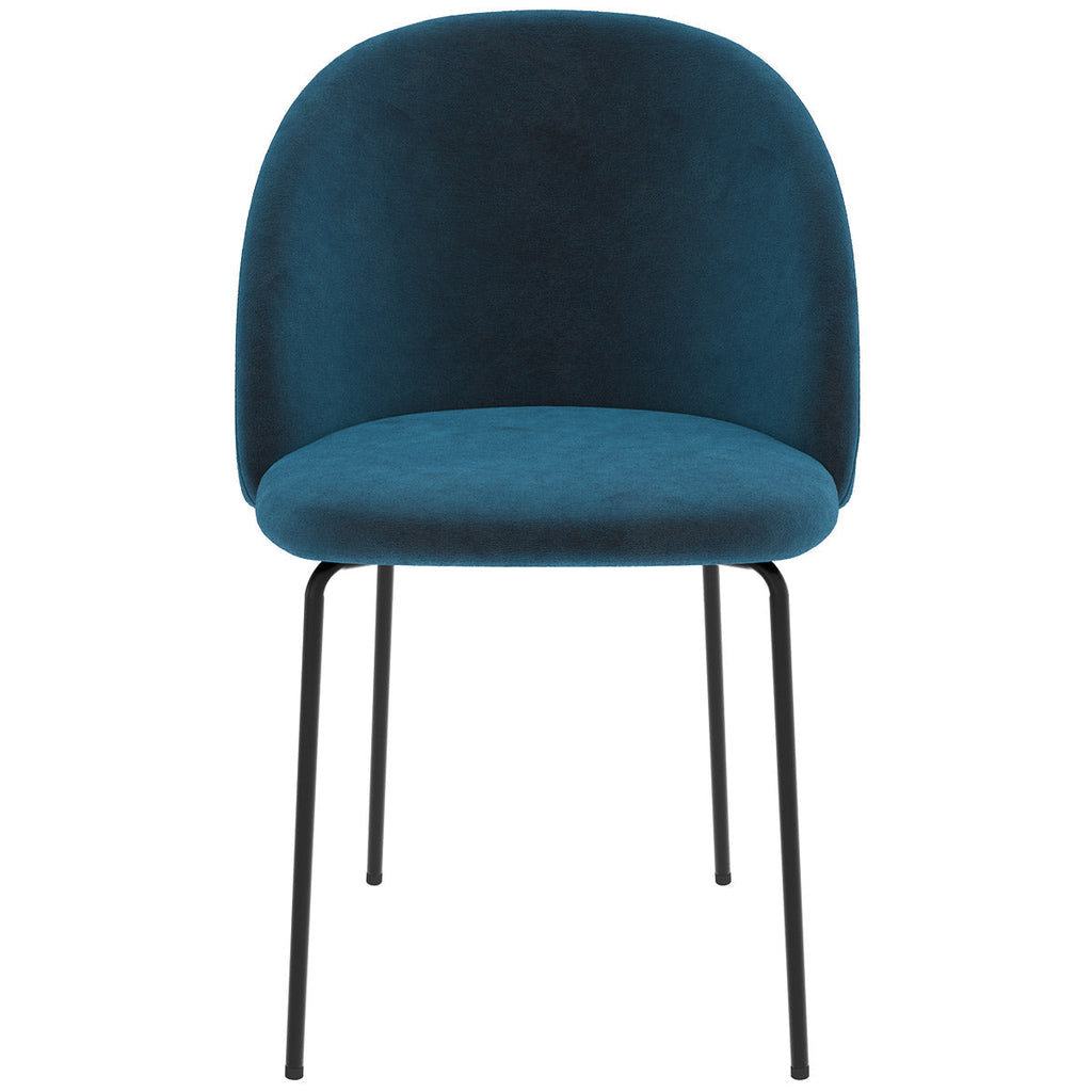 achat chaise karl en velours bleu fonce lot de deux
