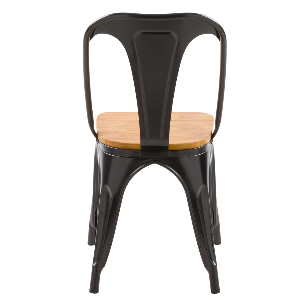 achat chaise lot de 2 industrielles noires