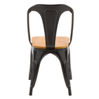 achat chaise lot de 2 industrielles noires