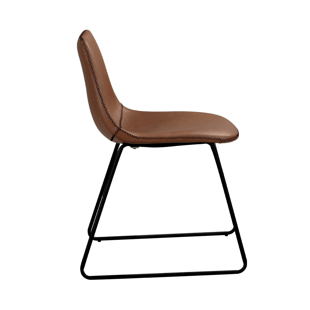 achat chaise lot de 2 marron simili_1