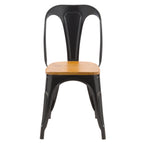 achat chaise noire en metal et bois