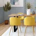achat chaise tissu jaune design