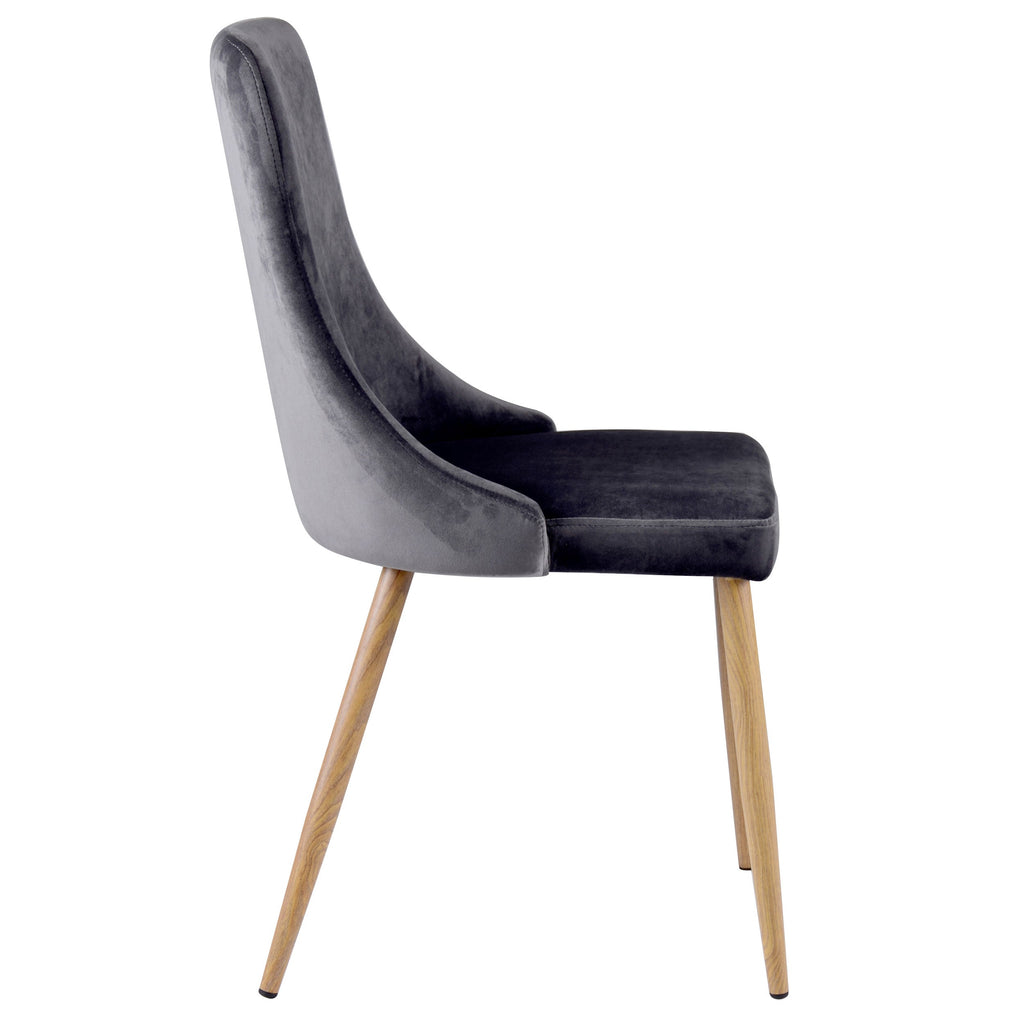 achat chaise velours gris lot de 2