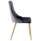 achat chaise velours gris lot de 2