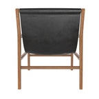achat fauteuil lounge apache teck et cuir noir