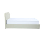achat lit coffre beige tissu