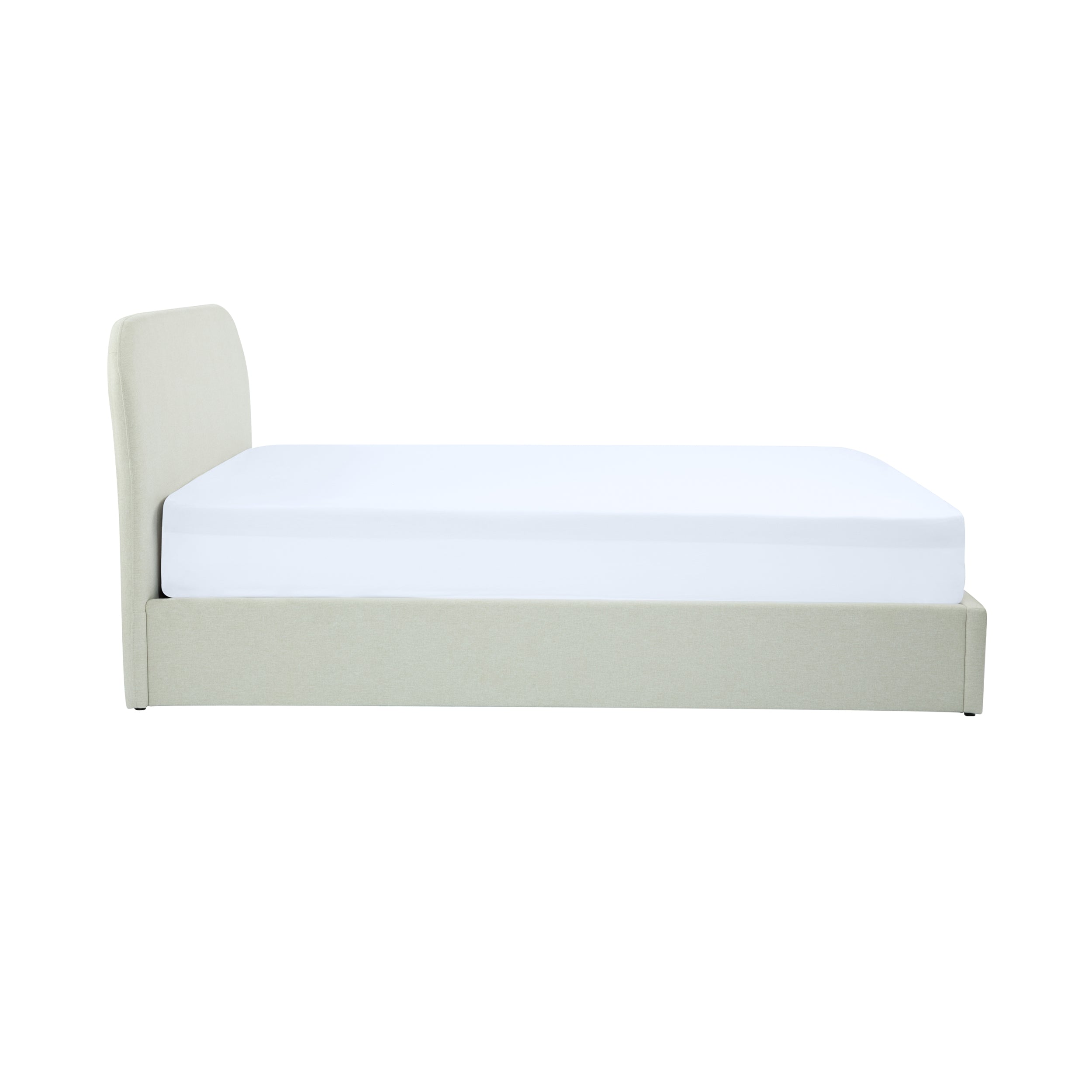 achat lit coffre beige tissu